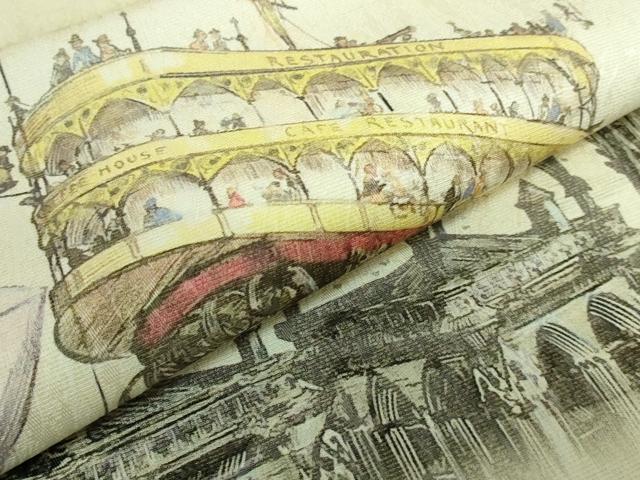 平和屋着物●極上　全通柄袋帯　アルベール・ロビダ　手描き　逸品　DZAB1833kh6_2