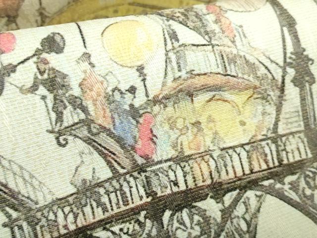 平和屋着物●極上　全通柄袋帯　アルベール・ロビダ　手描き　逸品　DZAB1833kh6_3