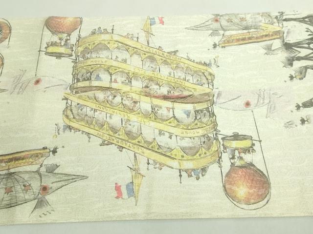 平和屋着物●極上　全通柄袋帯　アルベール・ロビダ　手描き　逸品　DZAB1833kh6_7
