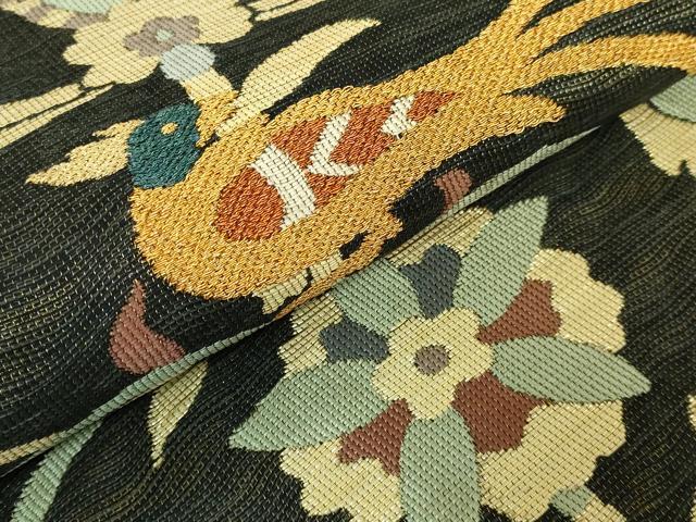 平和屋着物●極上　六通柄袋帯　鷹匠　波期花鳥更紗　金糸　逸品　DZAB1848kh6_2