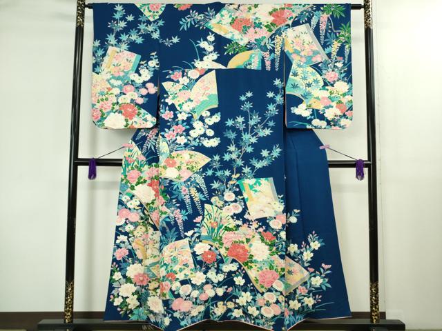 平和屋本店∵極上　女の子　十三参り　子供　祝着・襦袢(無双仕立て)・袋帯　3点セット　友禅　冊子花鳥文　逸品　DZAB1853kh6_1
