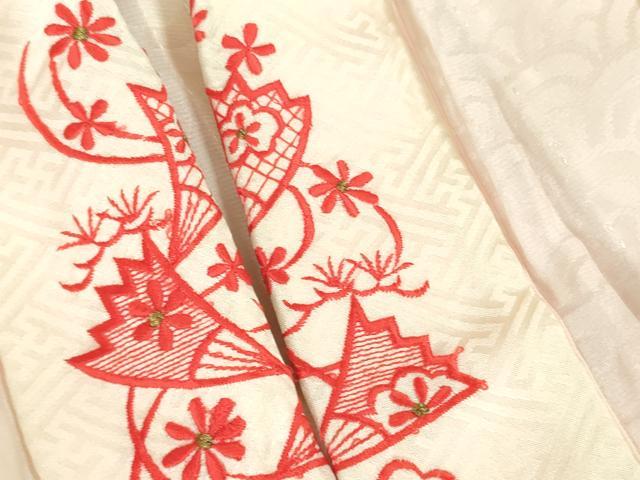 平和屋本店∵極上　女の子 十三参り　子供　祝着・襦袢(無双仕立て・半衿刺繍)・袋帯 3点セット　鴛鴦　暈し染め　金彩　逸品　DZAB1854kh6_6