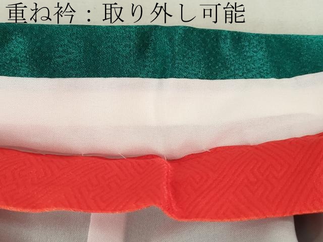 平和屋本店[]極上　七五三　女の子　7歳　祝着・襦袢(単衣・半衿刺繍)・袋帯　3点セット　舞蝶毬文　金彩　逸品　DZAB1855kh6_4