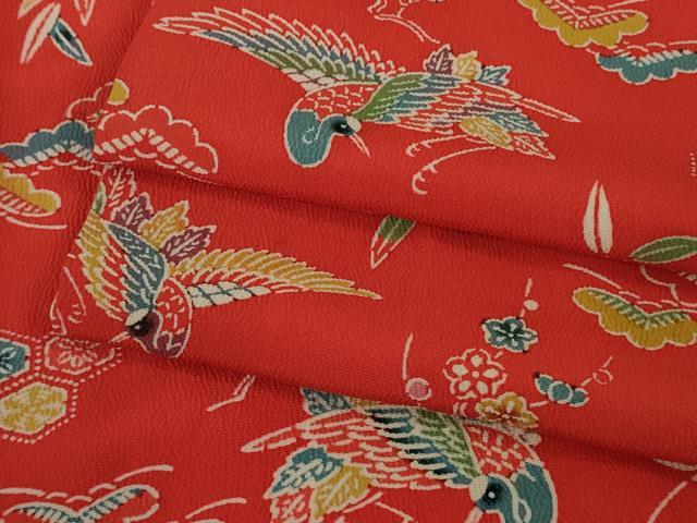 平和屋本店[]極上　七五三　女の子　3歳　祝着・襦袢(半衿刺繍)・袋帯・小物セット　飛鶴松花文　鬼しぼ縮緬　逸品　DZAB1856kh6_3