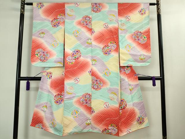 平和屋本店[]極上　七五三　女の子　7歳　祝着・襦袢(袷・半衿刺繍)セット　毬　暈し染め　逸品　DZAB1858kh6_1