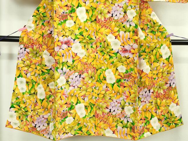 平和屋本店∵極上　女の子　十三参り　子供　祝着　草花文　鬼しぼ縮緬　逸品　DZAB1860kh6_3
