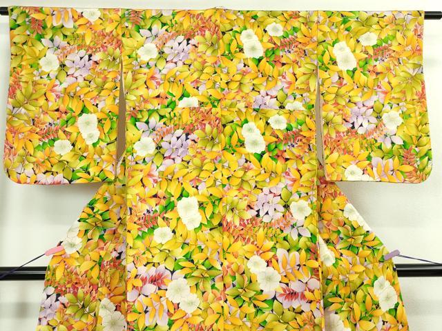 平和屋本店∵極上　女の子　十三参り　子供　祝着　草花文　鬼しぼ縮緬　逸品　DZAB1860kh6_2