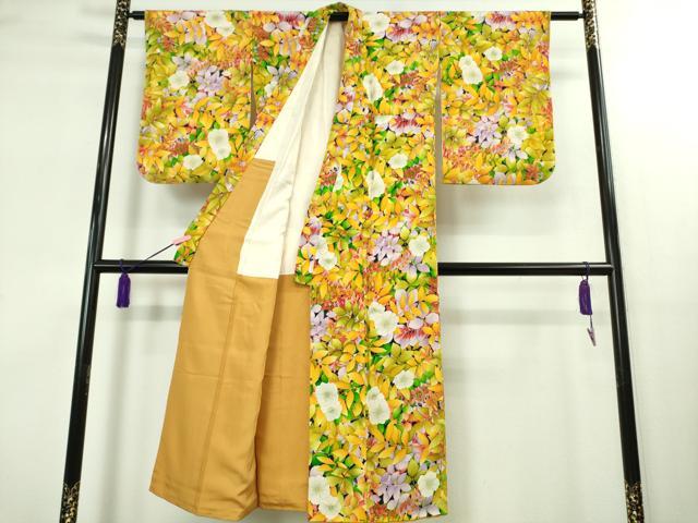 平和屋本店∵極上　女の子　十三参り　子供　祝着　草花文　鬼しぼ縮緬　逸品　DZAB1860kh6_1