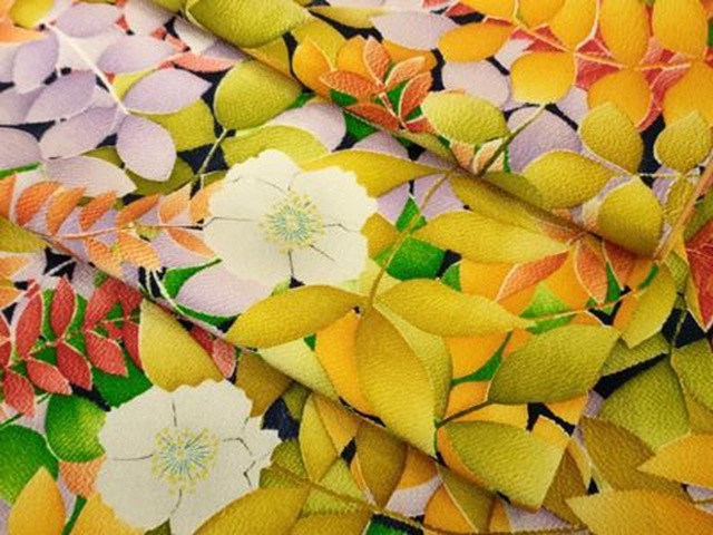 平和屋本店∵極上　女の子　十三参り　子供　祝着　草花文　鬼しぼ縮緬　逸品　DZAB1860kh6_7