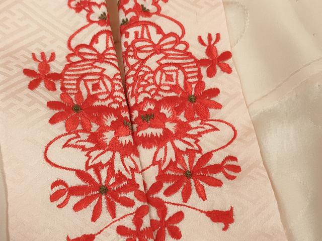 平和屋本店[]極上　七五三　女の子　7歳　祝着・襦袢(無双仕立て・半衿刺繍)セット　駒刺繍　花毬文　金彩　逸品　DZAB1864kh6_7