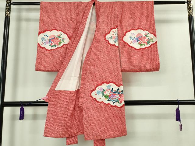 平和屋本店[]極上　七五三　女の子　3歳　祝着・襦袢(袷)セット　絞り　糸車花恩　金銀彩　逸品　DZAB1866kh6_2