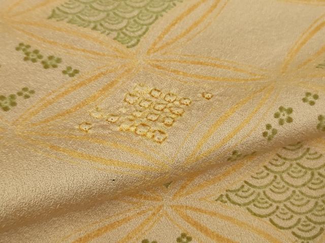 平和屋本店○極上 銀座 志ま亀 小紋 絞り 菱文 洗柿色地 たとう紙付き