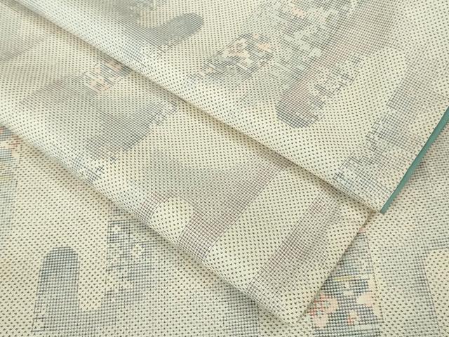 平和屋着物○極上 本場大島紬 白大島 7マルキ エ霞 逸品 DZAB1924kh6