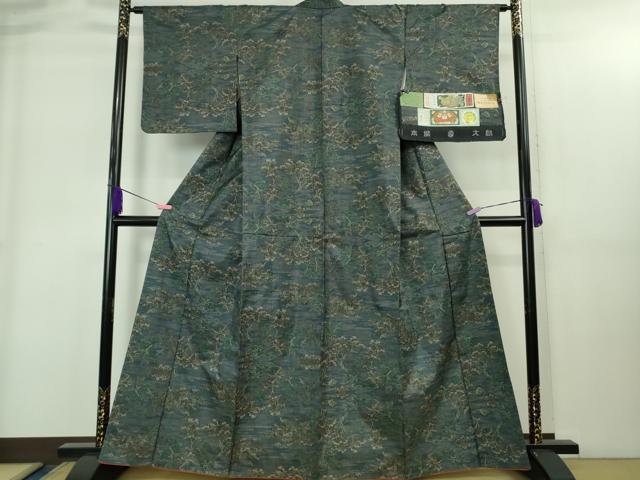 平和屋着物●極上　都喜ヱ門　本場大島紬　7マルキ　樹林文　藤絹織物謹製　証紙付き　逸品　未使用　DZAB1929kh6_1