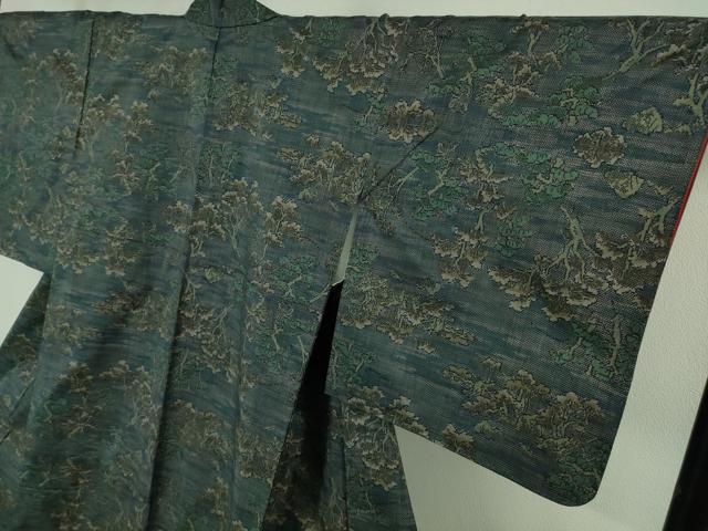 平和屋着物●極上　都喜ヱ門　本場大島紬　7マルキ　樹林文　藤絹織物謹製　証紙付き　逸品　未使用　DZAB1929kh6_3