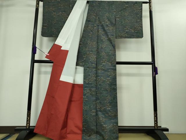平和屋着物●極上　都喜ヱ門　本場大島紬　7マルキ　樹林文　藤絹織物謹製　証紙付き　逸品　未使用　DZAB1929kh6_2