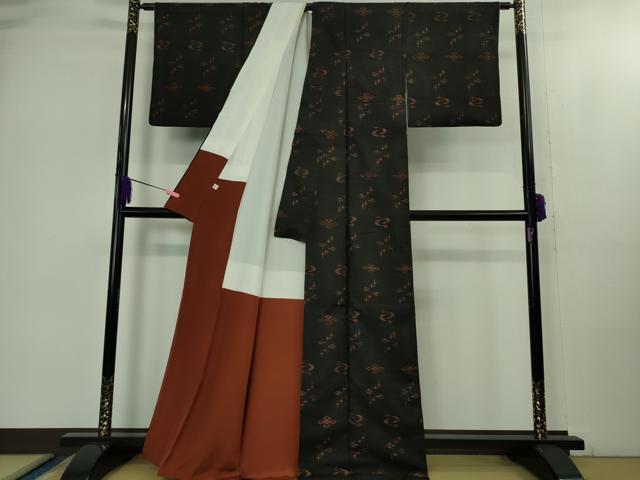 平和屋着物●極上　国指定重要無形文化財　本場久米島紬　手織　銀座世きね　逸品　DZAB1959kh6_2