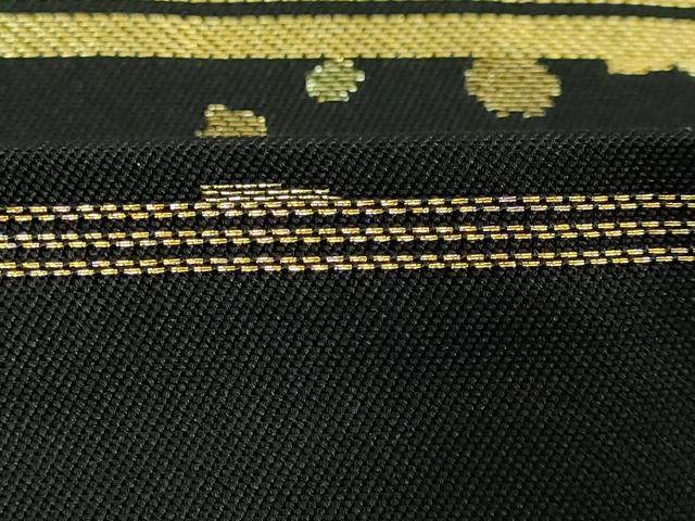 平和屋着物●極上　西陣　川島織物　六通柄　本袋帯　箔散らし　黒地　金糸　逸品　DZAB2007kh6 平和屋着物○極上 西陣 川島織物 六通柄 本袋帯 箔散らし 黒地 金糸