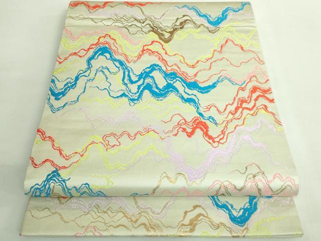 平和屋着物●極上　龍村晋謹製　太鼓柄袋帯　川衣錦　逸品　DZAB2085kh6