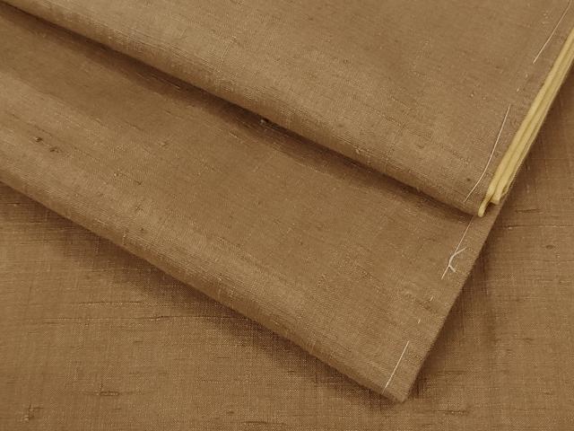 平和屋本店●極上　本場結城紬　重要無形文化財　色無地　遠州茶色　逸品　未使用　DZAB2116kh6