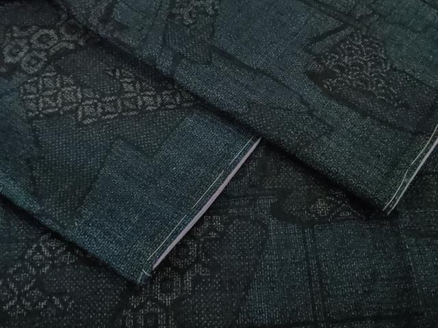 平和屋着物●極上　本場結城紬　重要無形文化財　100亀甲　誰が袖　逸品　未使用　DZAB2119kh6