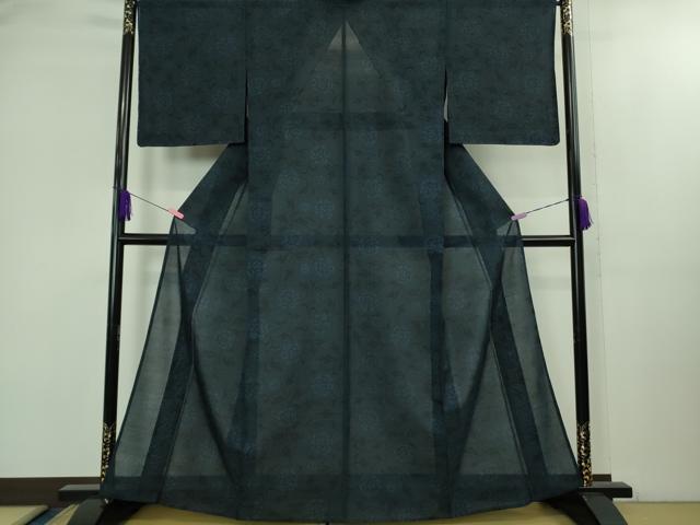 平和屋着物＊極上　夏物　本場大島紬　夏大島　7マルキ　花唐草文　逸品　未使用　DZAB2130kh6
