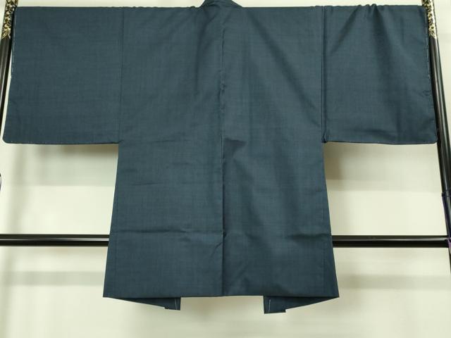 平和屋着物○極上 男性 紬 アンサンブル 長羽織 濃い香染色 羽裏・笹竹