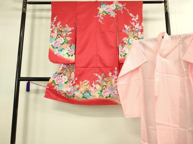 平和屋着物[]七五三 女の子 3歳 祝着 三つ身 長襦袢(単衣・半衿刺繍 