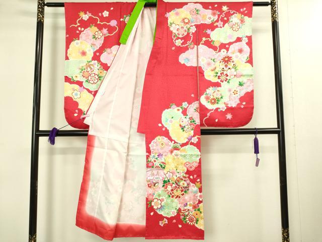 平和屋本店[]極上　七五三　女の子　7歳　祝着・襦袢セット　駒刺繍　雪輪花毬文　金彩　逸品　新品　DZAB2184kh6_2