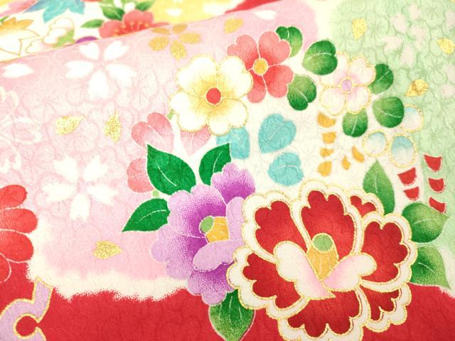平和屋本店[]極上　七五三　女の子　7歳　祝着・襦袢セット　駒刺繍　雪輪花毬文　金彩　逸品　新品　DZAB2184kh6_5