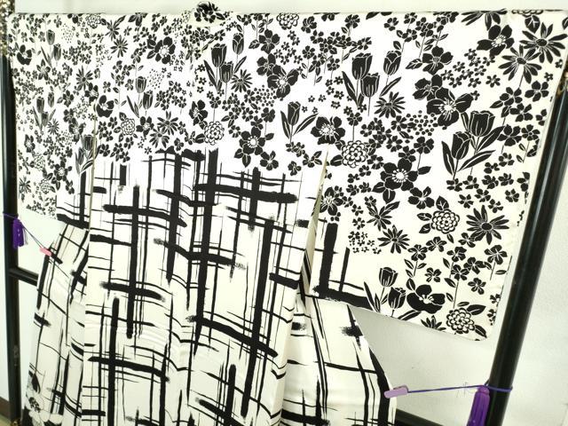 平和屋本店●極上　訪問着　オマージュ　草花文　白×黒　金彩　逸品　DZAB2205kh6_2