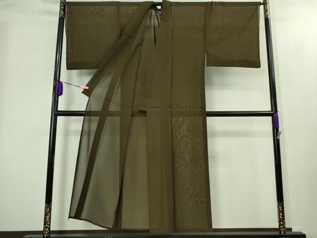平和屋本店＊希少　夏物　男性　本場黄八丈　夏黄八　紗紬　キングサイズ　伝統工芸士　西條吉広　海松茶色　証紙付き　逸品　DZAB2239kh6_2