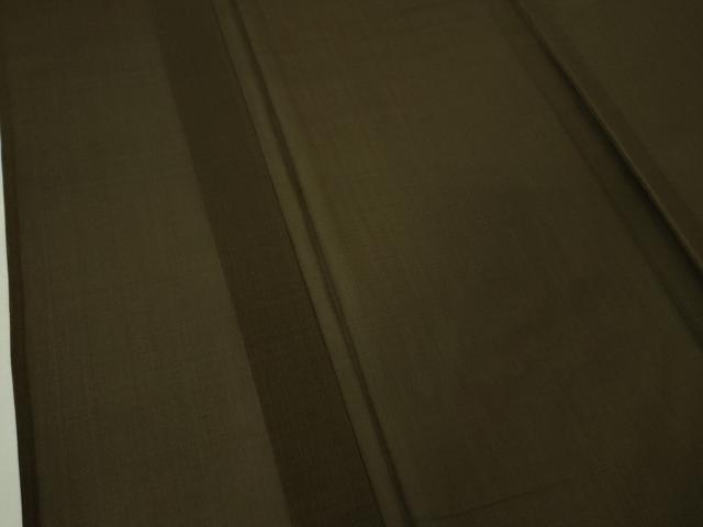 平和屋本店＊希少　夏物　男性　本場黄八丈　夏黄八　紗紬　キングサイズ　伝統工芸士　西條吉広　海松茶色　証紙付き　逸品　DZAB2239kh6_3