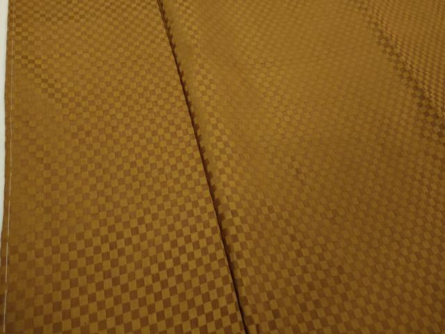 平和屋本店●極上　山下八百子　本場黄八丈　市松綾織　紬　逸品　未使用　DZAB2241kh6_5