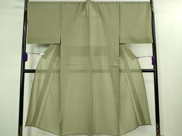 平和屋本店＊極上　男性　夏物　東郷織物謹製　本場大島紬　夏大島　キングサイズ　みじん格子　鶸茶色　逸品　DZAB2251kh6