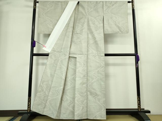 平和屋本店▽極上 本場大島紬 白大島紬 桑原織物 二代目 桑原啓之介 単衣 9マルキ 160亀甲　白絣　畑中別誂　証紙付き　逸品　DZAB2256kh6