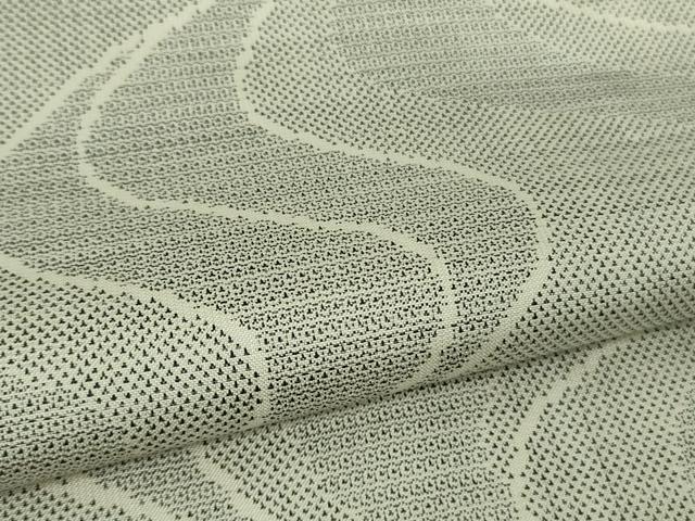 平和屋本店▽極上 本場大島紬 白大島紬 桑原織物 二代目 桑原啓之介 単衣 9マルキ 160亀甲　白絣　畑中別誂　証紙付き　逸品　DZAB2256kh6