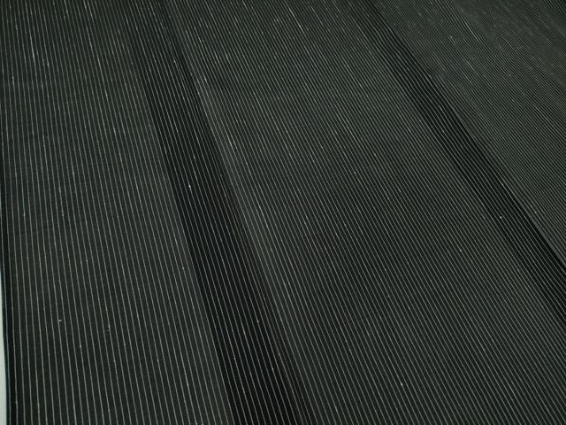 平和屋本店＊極上　夏物　本塩沢　夏塩沢　ほし乃駒　縞　織元星野　黒地　証紙付き　逸品　DZAB2276kh6_4