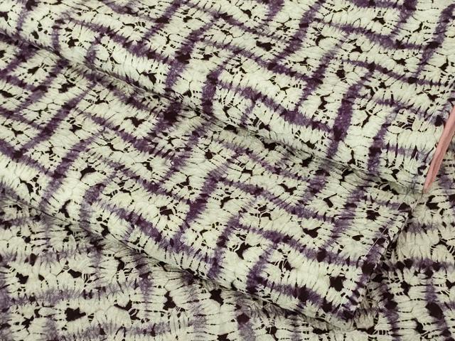 平和屋本店●極上　岩手の匠　草紫堂　南部絞り　紫根染　紬　正絹　逸品　未使用　DZAB2284kh6