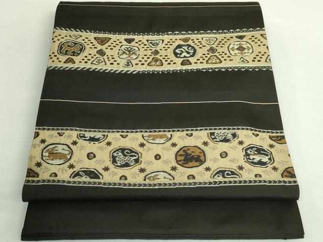 平和屋着物＊夏物　無地絵羽訪問着　絽　刺繍　扇面草花文　絹鼠色　正絹　逸品　AABG9207jd 平和屋着物＊夏物 無地絵羽訪問着 絽 刺繍 扇面草花文 絹鼠色 正絹