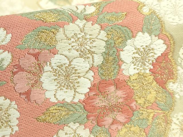 平和屋着物●極上　西陣の名門　加納幸謹製　六通柄袋帯　唐織　雪輪花文　金銀糸　逸品　DZAB2370kh6_3