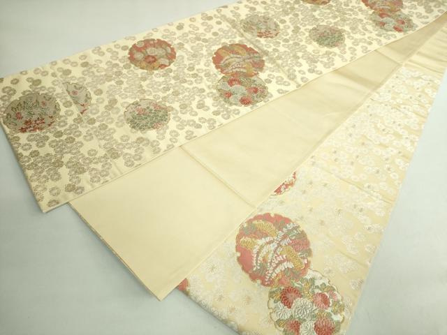 平和屋着物●極上　西陣の名門　加納幸謹製　六通柄袋帯　唐織　雪輪花文　金銀糸　逸品　DZAB2370kh6_6