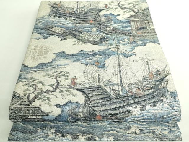 平和屋本店○極上 西陣 とみや織物謹製 とみや帯 太鼓柄袋帯 大島美術