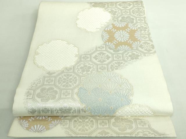 平和屋着物●極上　六通柄袋帯　唐織　雪輪花文　金銀糸　逸品　DZAB2395kh6