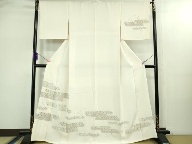 平和屋着物●上質な小紋　地紋起こし　草花文　金彩　正絹　逸品　AABH0819fy 平和屋着物□上質な小紋 地紋起こし 枝花文 正絹 逸品 BAAW9577hj