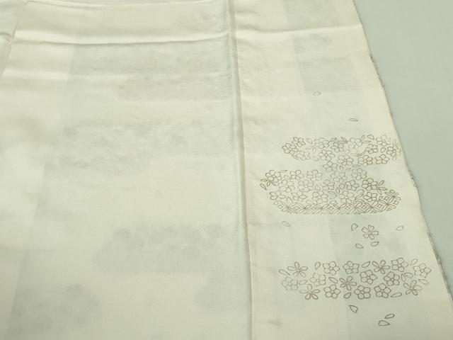 平和屋本店●極上　訪問着　総刺繍　霞花文　象牙色地　金糸　逸品　DZAB2469kh6