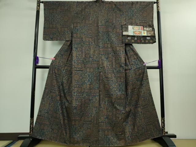 平和屋着物●極上　都喜ヱ門　本場大島紬　泥染　夢を託して　藤絹織物謹製　証紙付き　逸品　未使用　DZAB2506kh6_1