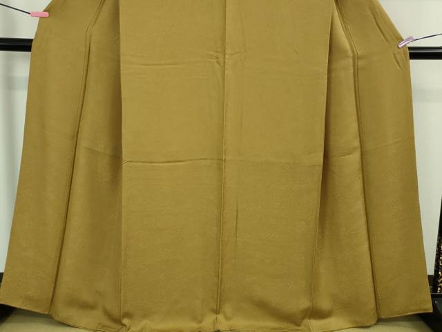 平和屋着物○極上 色無地 草花地紋 桑染色 逸品 DZAB2510kh6