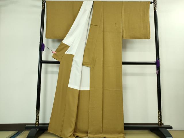 平和屋着物●極上　色無地　草花地紋　桑染色　逸品　DZAB2510kh6 平和屋着物○極上 色無地 草花地紋 桑染色 逸品 DZAB2510kh6