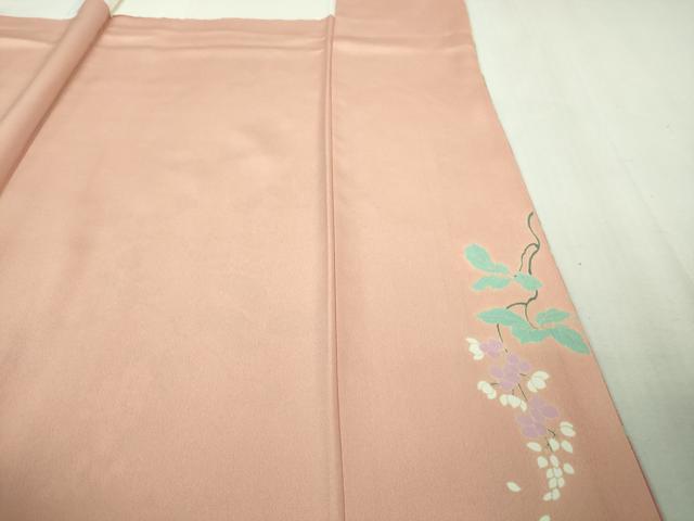 平和屋着物●極上　訪問着　友禅　四季花文　珊瑚色地　暈し染め　金彩　逸品　DZAB2527kh6 平和屋着物○極上 訪問着 友禅 四季花文 珊瑚色地 暈し染め 金彩 逸品